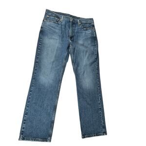 Levis 514 Straight-Fit Cotton Blend Stretch 5 Pockets Blue Jeans Size 36x30